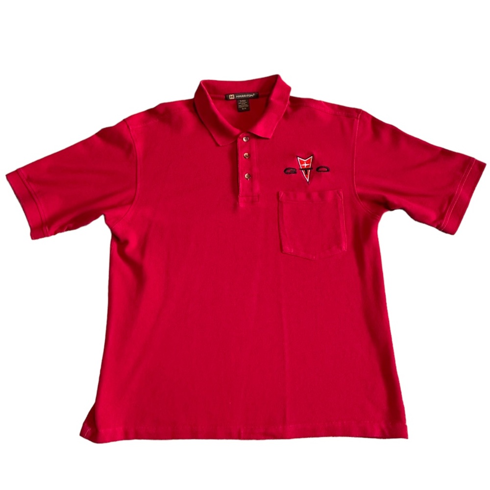 Vintage Harriton Red Pontiac GTO Logo Polo, Size M